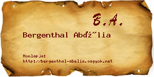 Bergenthal Abélia névjegykártya